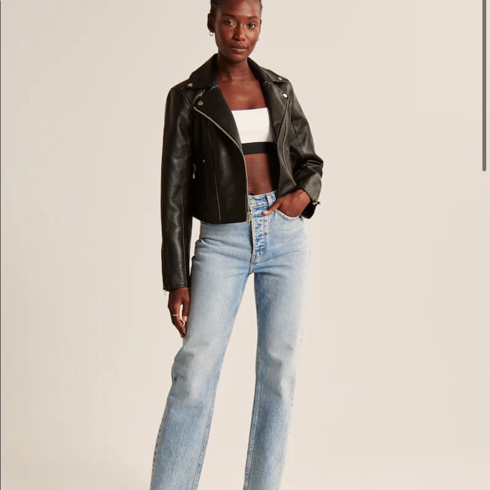 Abercrombie and Fitch Women’s Faux Leather Moto Jacket